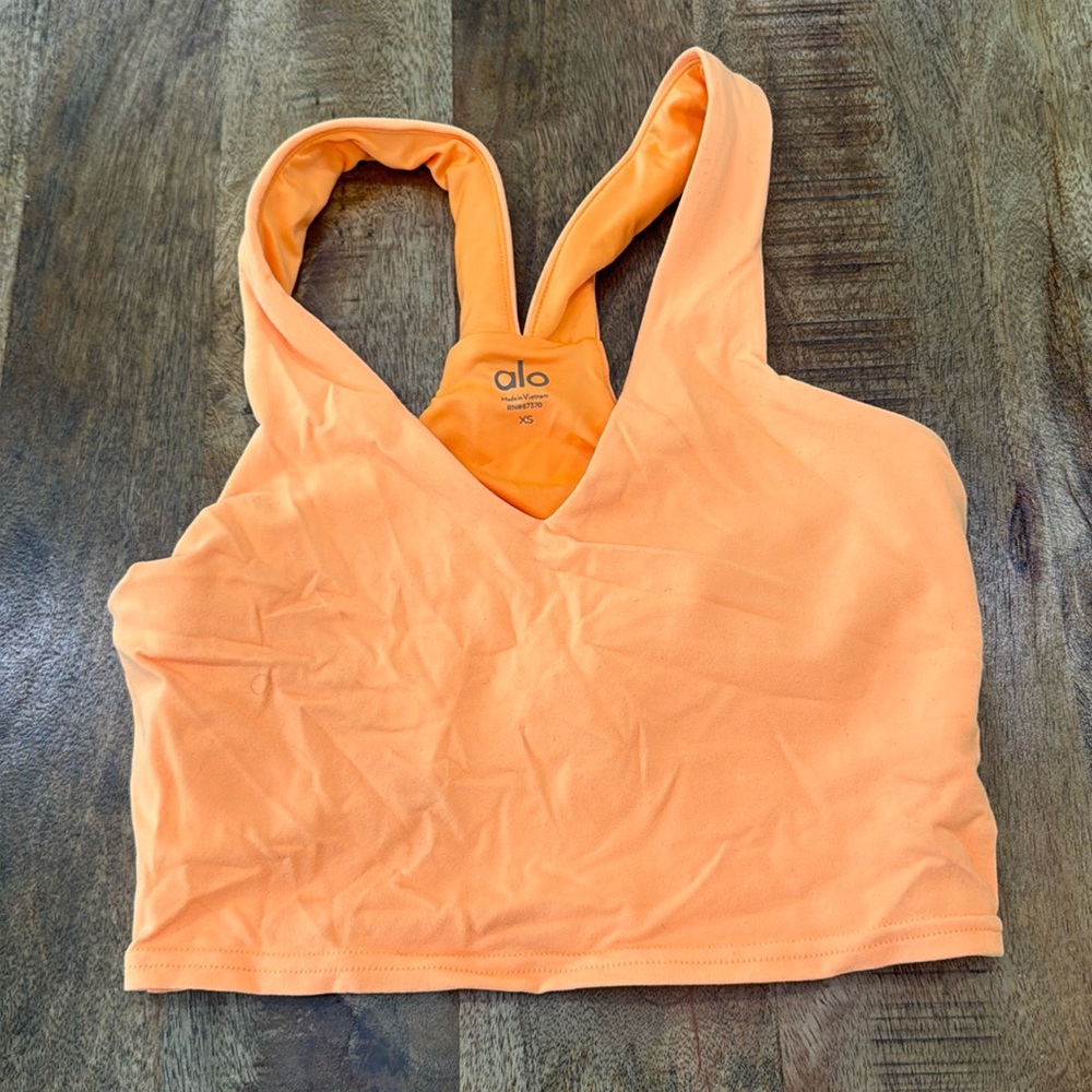 Alo Yoga REAL BRA TANK - NEON APRICOT